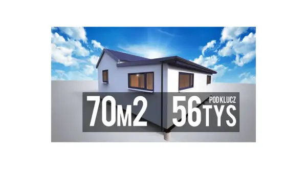 Nowoczesny dom 70m2 za 56 tys. zł. Tani dom pod klucz, marzenie o własnym M staje się realne.
